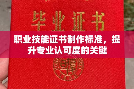 溪州职业技能证书制作标准，提升专业认可度的关键