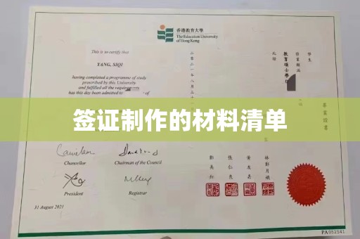 溪州签证制作的材料清单
