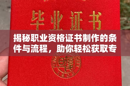溪州揭秘职业资格证书制作的条件与流程，助你轻松获取专业认证