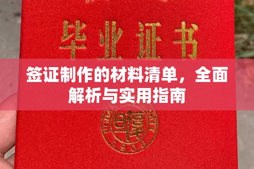 溪州签证制作的材料清单，全面解析与实用指南